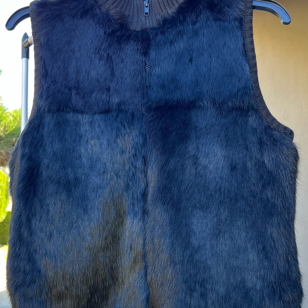 Lauren Hansen Faux Fur Vest in Black size L